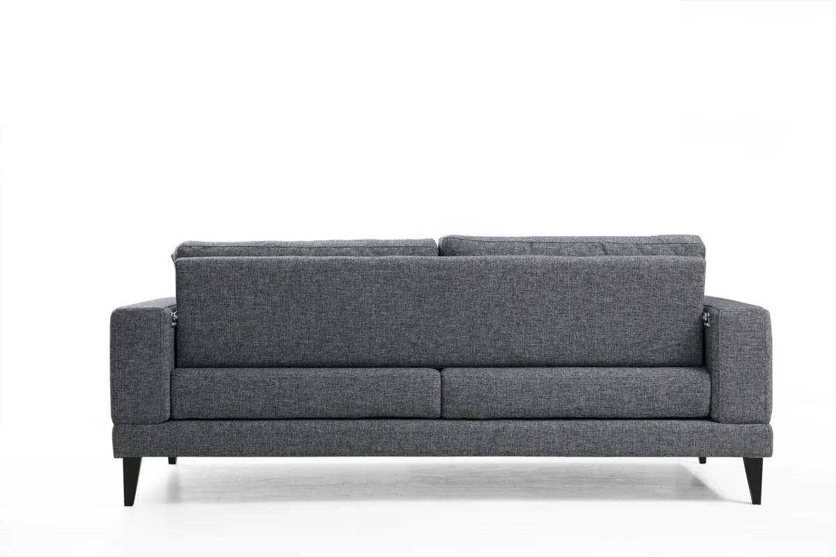 Canapea Extensibila Salvador Nordic 3 Locuri Gri Inchis 210x90x85cm - imagine 7