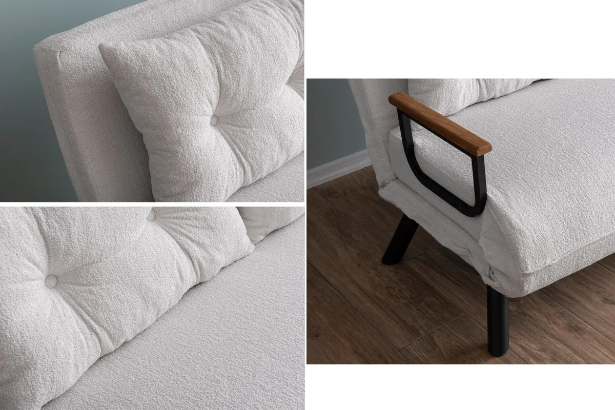 Canapea Extensibila Salvador Sando 2 Locuri Alb - imagine 6