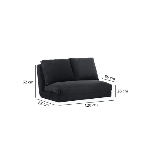 Canapea Extensibila Salvador Taida 2 Locuri Negru - imagine 3