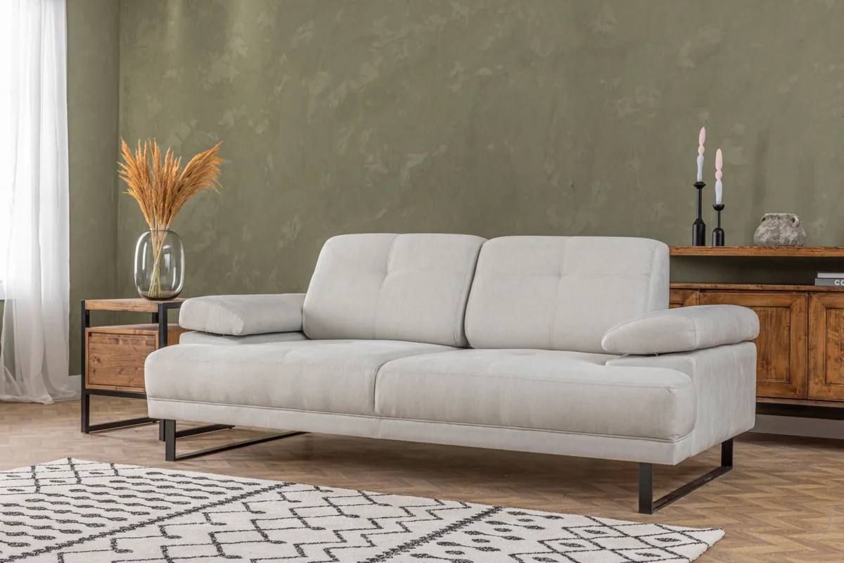 Canapea Extensibila Salvador Yusef 2 Locuri Gri 202x85cm - imagine 2