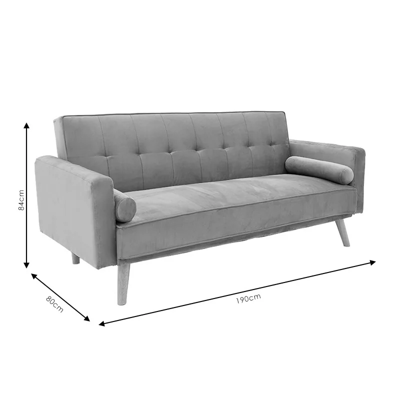 Canapea Extensibila Success Catifea Galbena 190x80x84 cm - imagine 4
