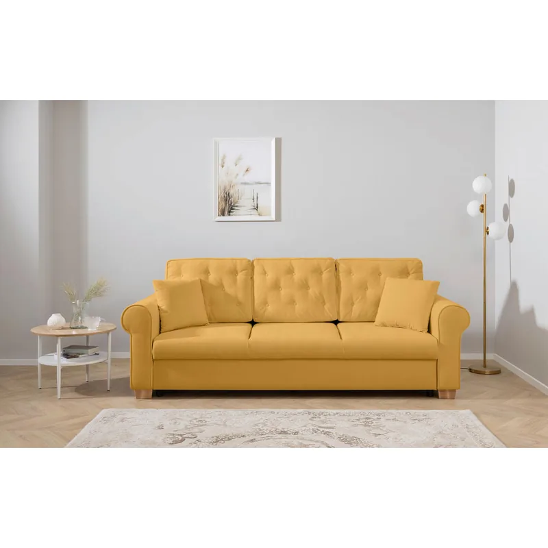 Canapea Extensibila Textil MID.YOU Galben