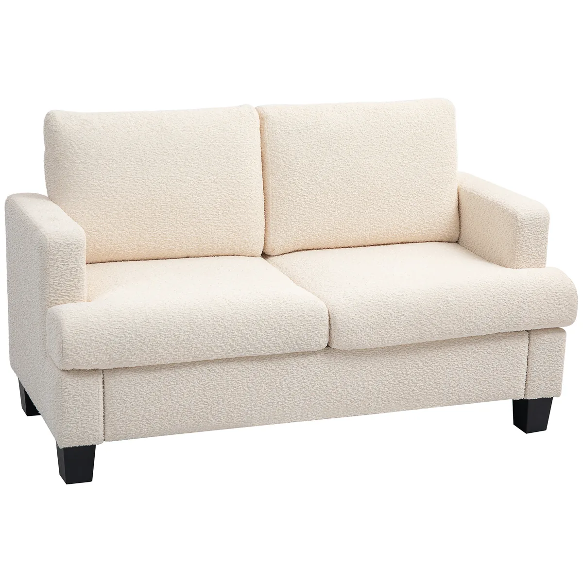 Canapea Homcom 2 Locuri 120cm Catifea Bej