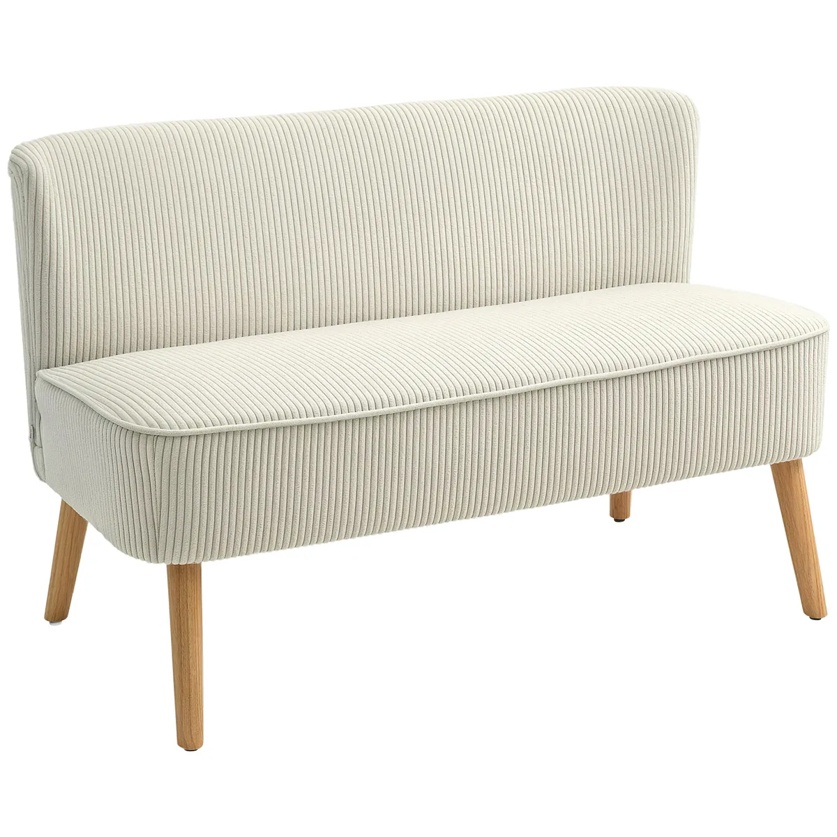 Canapea Homcom 2 Locuri Alb Crem 117x56.5x77cm