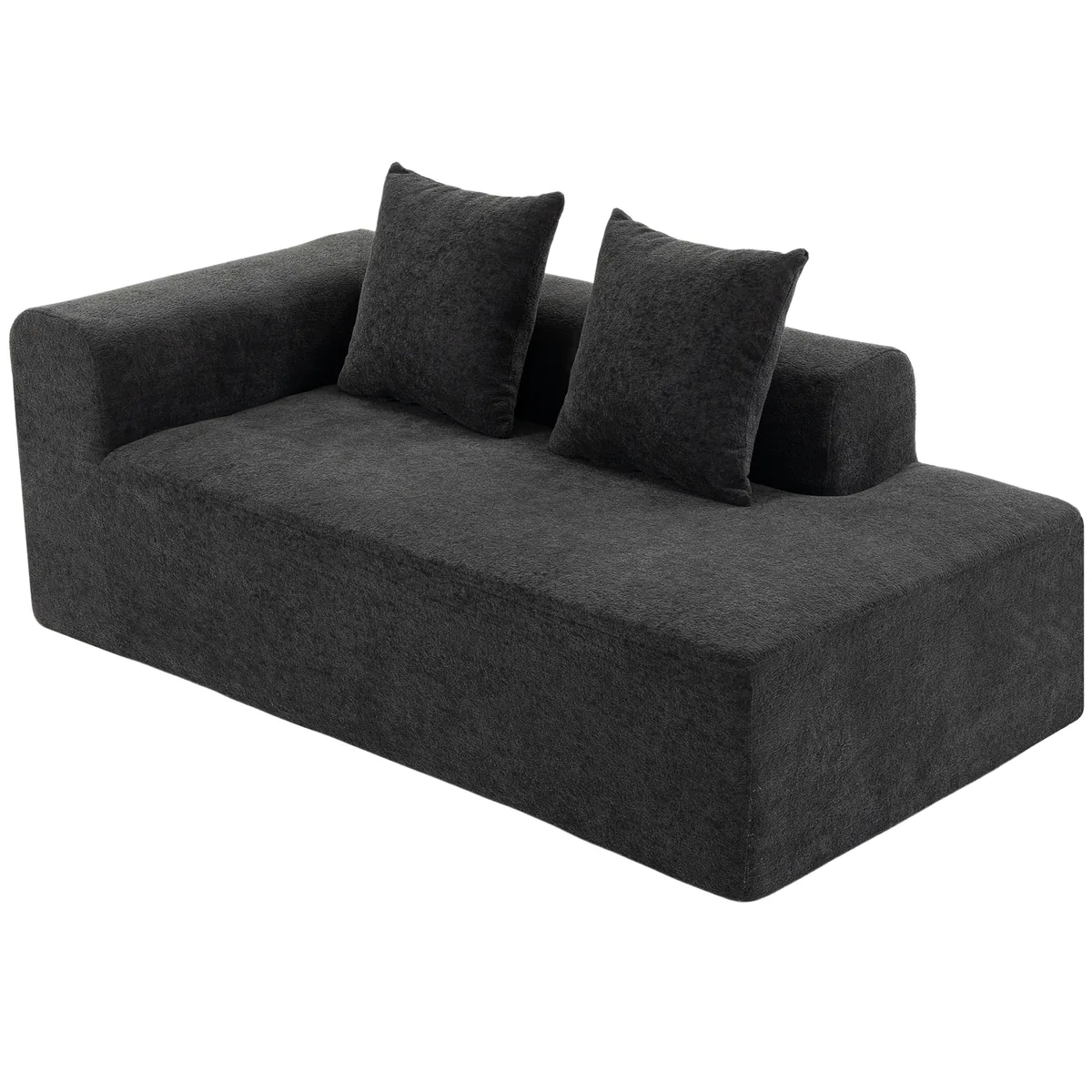 Canapea Homcom 2 Locuri Chenille Arcuri Gri Inchis 71,5x91,5x83 cm