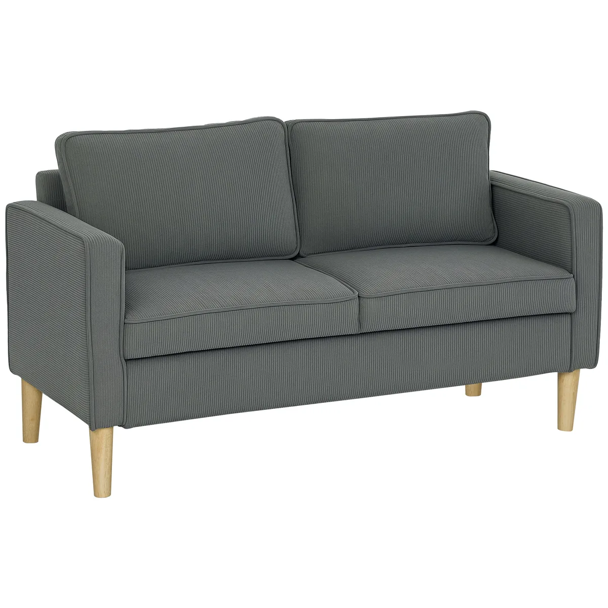 Canapea Homcom 2 Locuri cu Depozitare 140x63x79cm Gri