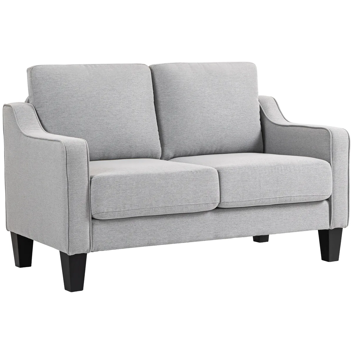Canapea Homcom Loveseat cu Arcuri Gri Deschis