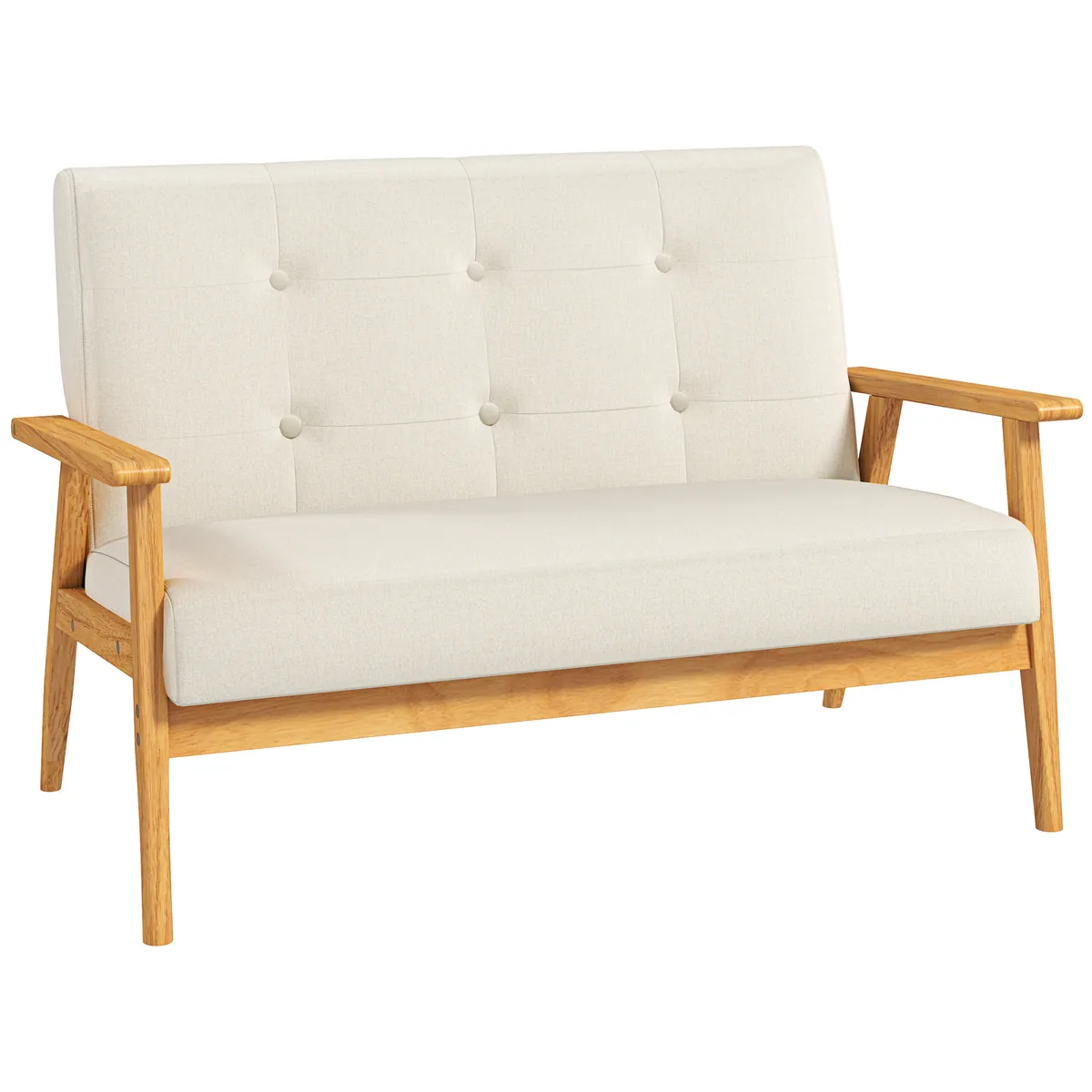 Canapea HOMCOM Scandinava 3 Locuri 115cm Bej