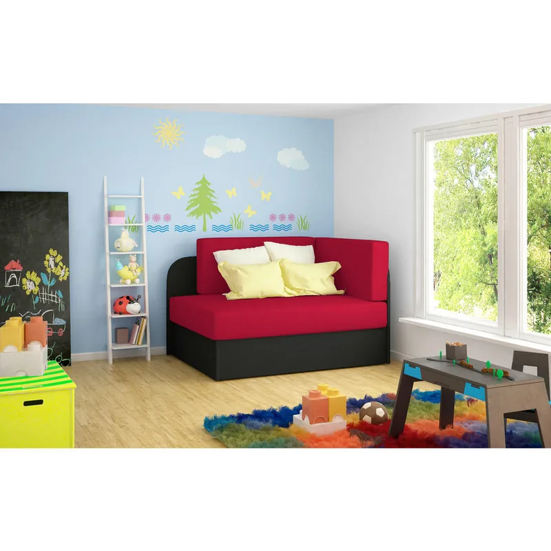 Canapea MID.YOU Copii si Tineret Textil Rosu Negru