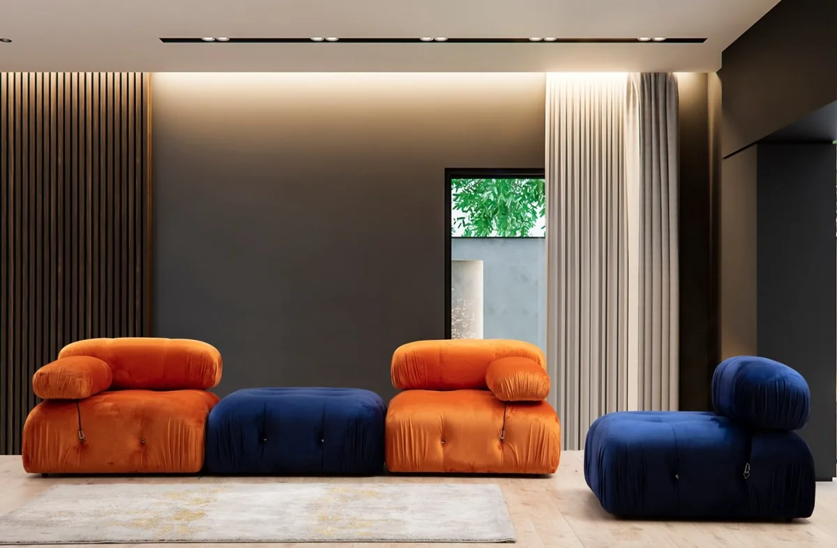 Canapea Modulara Bubble Salvator Portocaliu 95x95x75cm - imagine 5