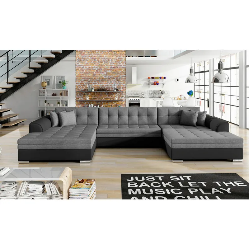 Canapea Modulara Mid.You Textil Negru Grafit