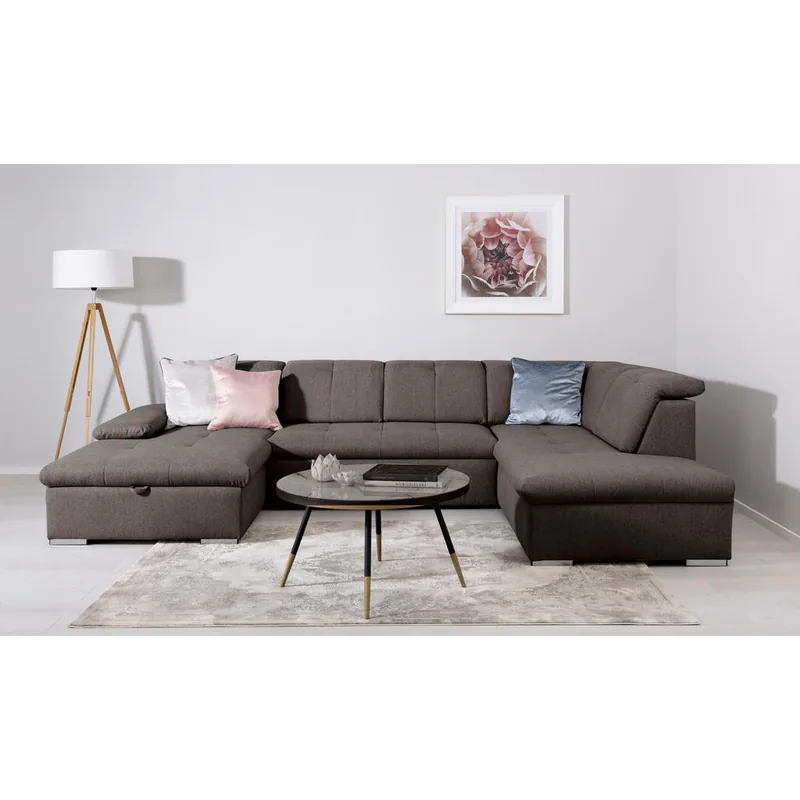 Canapea Modulară Mid.You U 6 Locuri Textil Gri