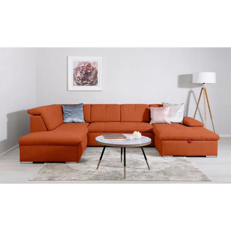 Canapea Modulara Mid.You U Textil Teracota 6 Locuri