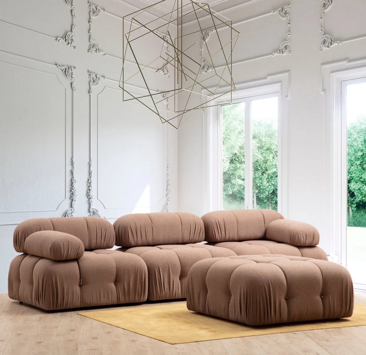 Canapea Modulara Salvador Bubble Maro 95x95x45cm - imagine 2