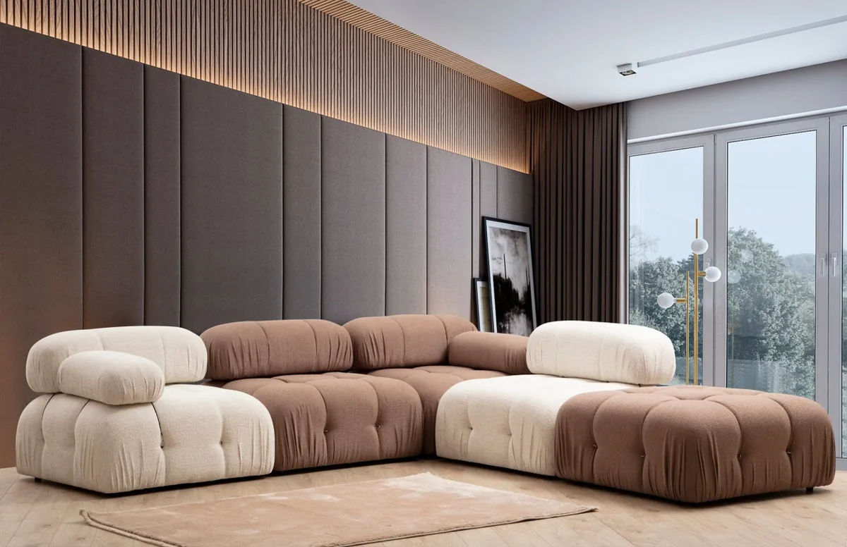 Canapea Modulara Salvator Duha Bej 100x80cm - imagine 2