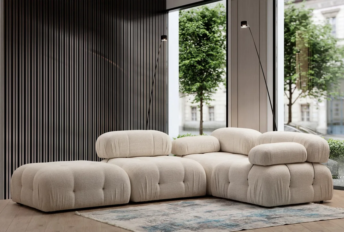 Canapea Modulara Salvator Duha Bej 100x80cm - imagine 4