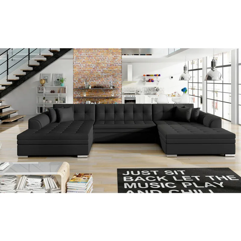 Canapea Modulare Mid.You Textil Negru