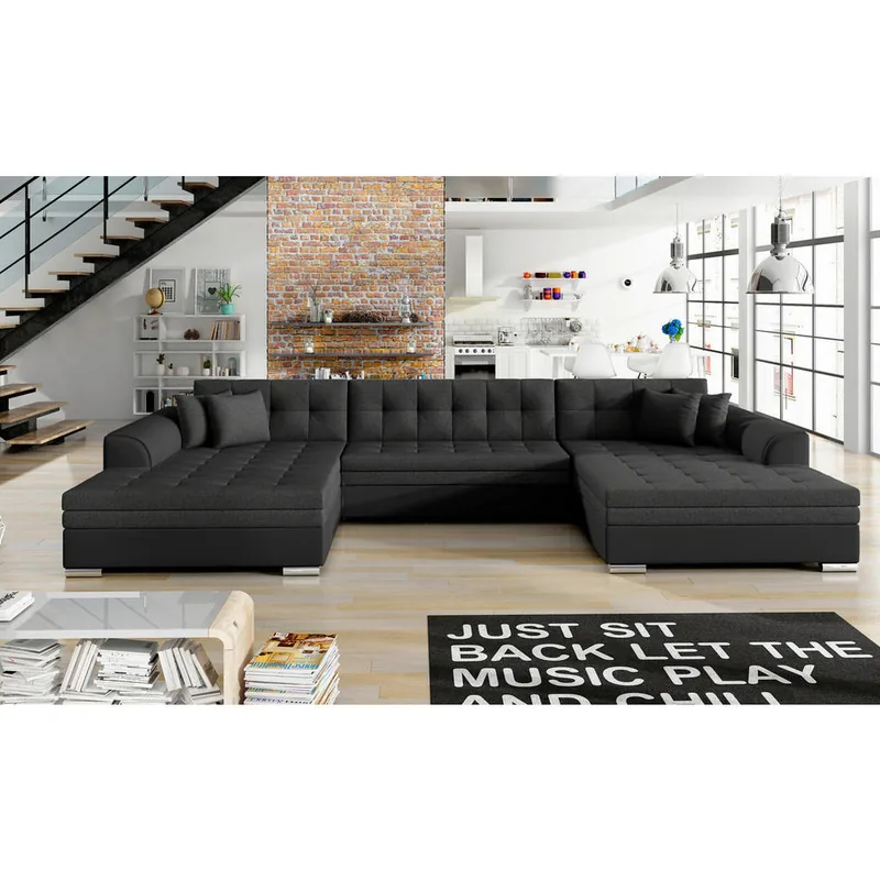 Canapea Modulare MID.YOU Textil Negru Antracit