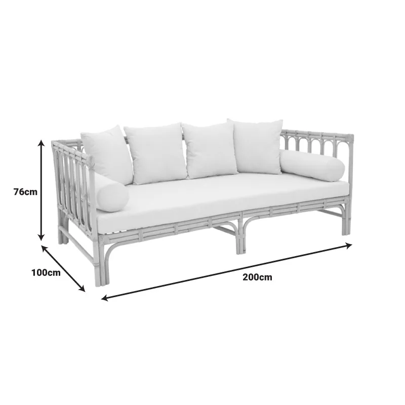 Canapea Pako World Alessa 3 Locuri Alb 200x100x76cm - imagine 8
