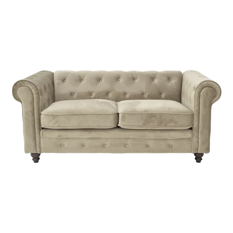 Canapea Pako World Chesterfield 2 Locuri Bej 160x84x67cm - imagine 3