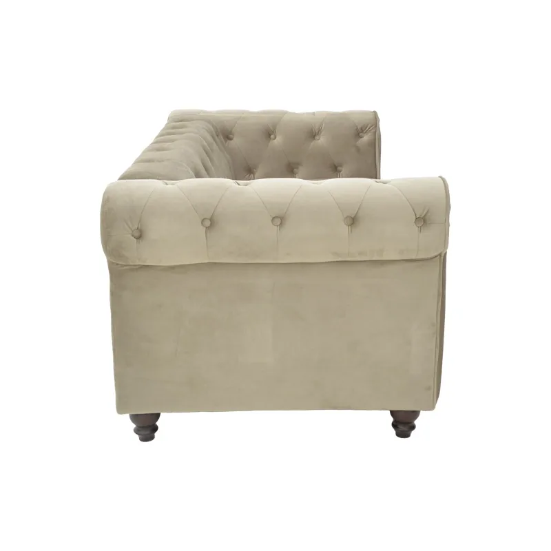Canapea Pako World Chesterfield 2 Locuri Bej 160x84x67cm - imagine 4