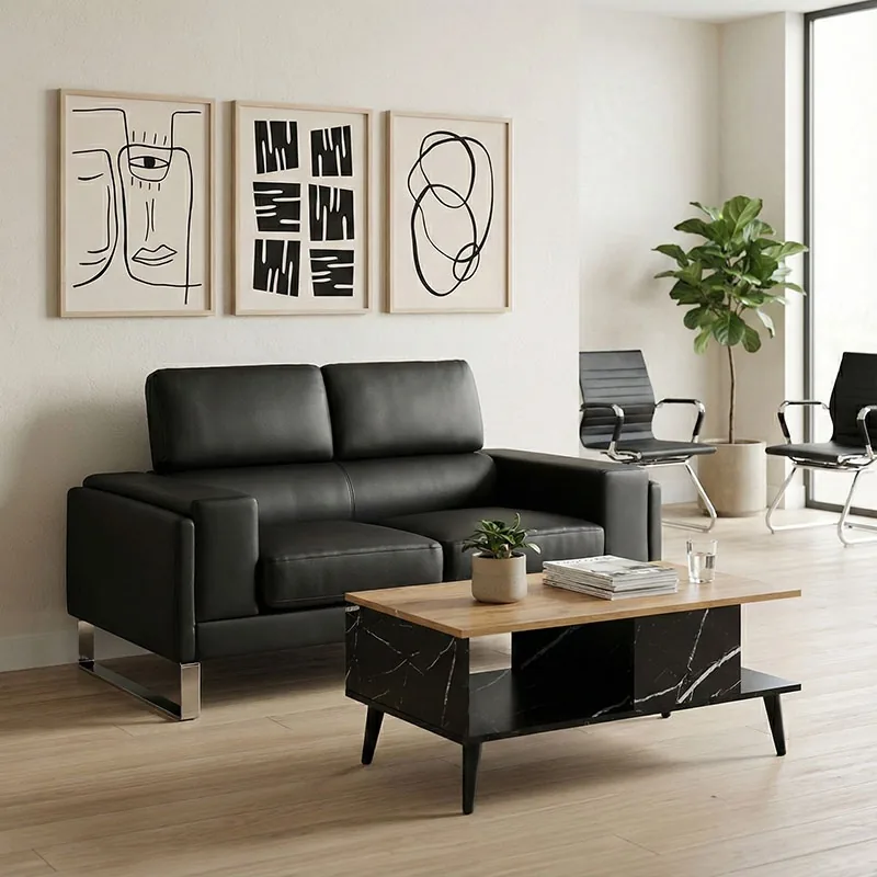 Canapea Pako World Shea 2 Locuri Negru 158x80x87cm
