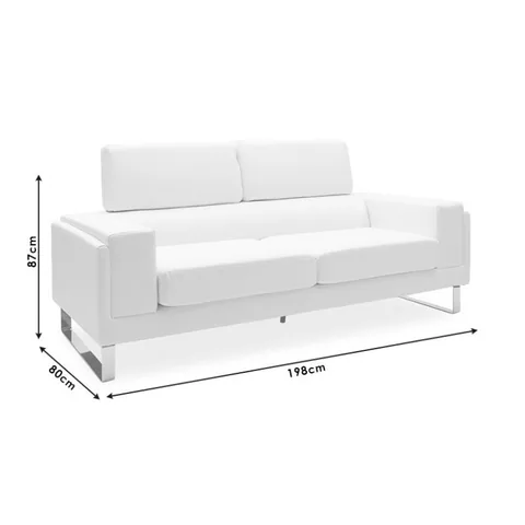 Canapea Pako World Shea 3 Locuri 198x80x87cm Negru - imagine 7
