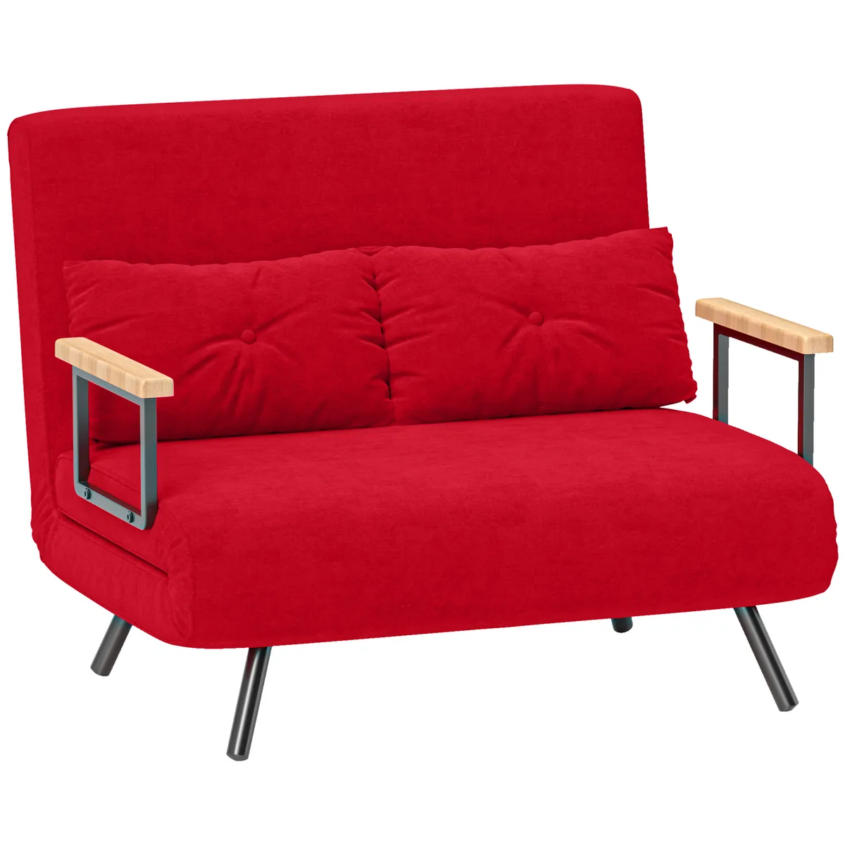 Canapea Pat de 2 Locuri Homcom Spatar Reglabil 5 Nivele 102x73x81cm Rosu