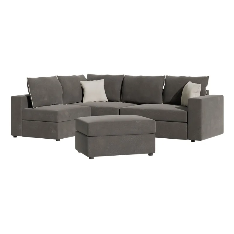 Canapea Reversibila Pako World London Gri 296x246x95cm - imagine 3