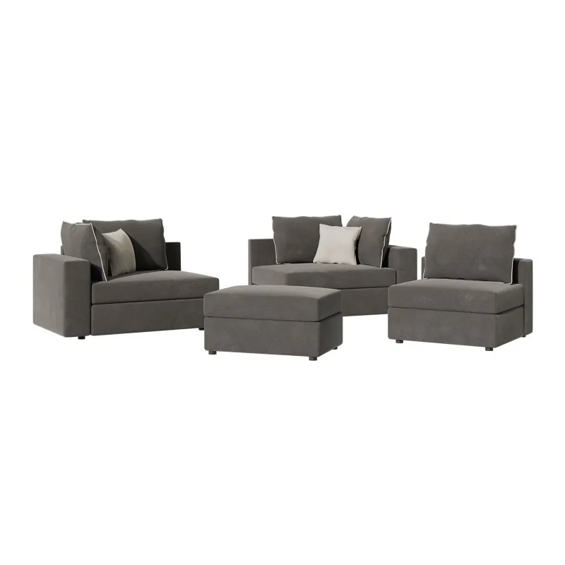 Canapea Reversibila Pako World London Gri 296x246x95cm - imagine 4