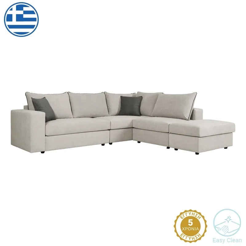 Canapea Reversibila Pako World London Stofa Gri Deschis 296x246x95cm
