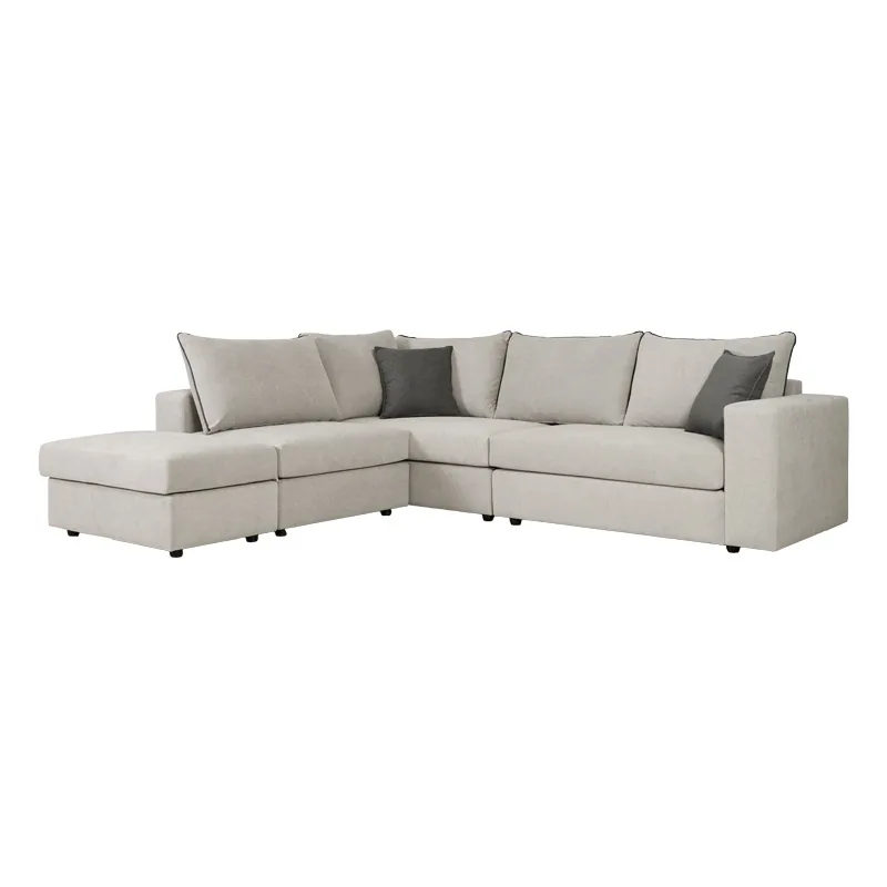 Canapea Reversibila Pako World London Stofa Gri Deschis 296x246x95cm - imagine 2