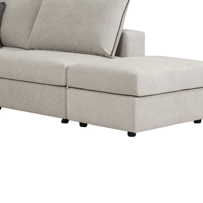 Canapea Reversibila Pako World London Stofa Gri Deschis 296x246x95cm - imagine 6