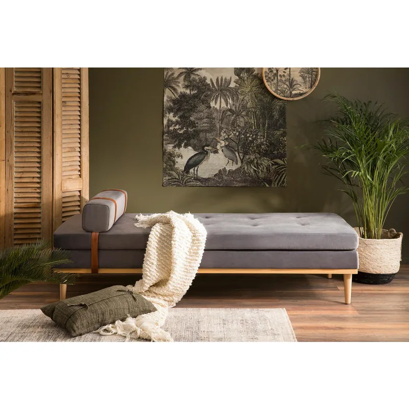 Canapea Sezlong Livetastic Textil Gri