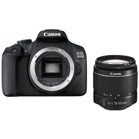 Canon EOS 2000D 24.1MP cu Obiectiv EF-S 18-55mm DC III Negru