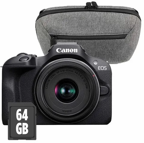 Canon EOS R100 Travel Kit RF-S 18-45mm f/4.5-6.3 IS STM 64GB