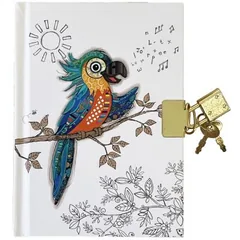 Carnet Secret Kiub Kook Perroquet A6 160 Pagini cu Lacatel Dictando Alb
