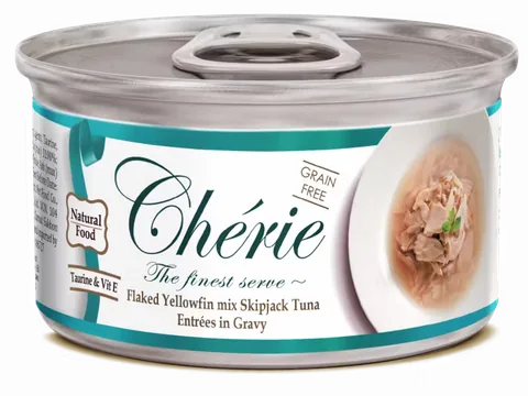 Hrana Umeda pentru Pisici Cherie Adult Fara Cereale Ton in Sos de Legume 80g