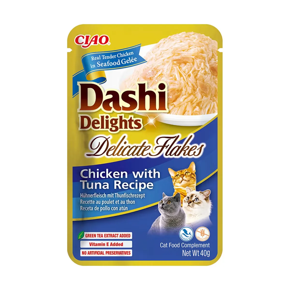 Hrana Umeda Pisici Inaba Ciao Dashi Delights Delicate Flakes Pui si Ton 40g