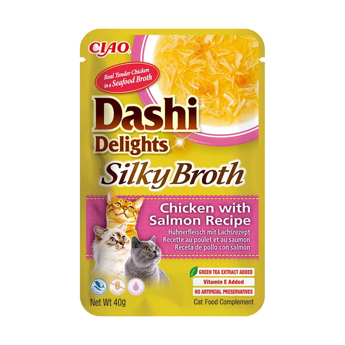 Hrana Complementara Pisici Inaba Dashi Delights Silky Broth Pui si Somon 40g