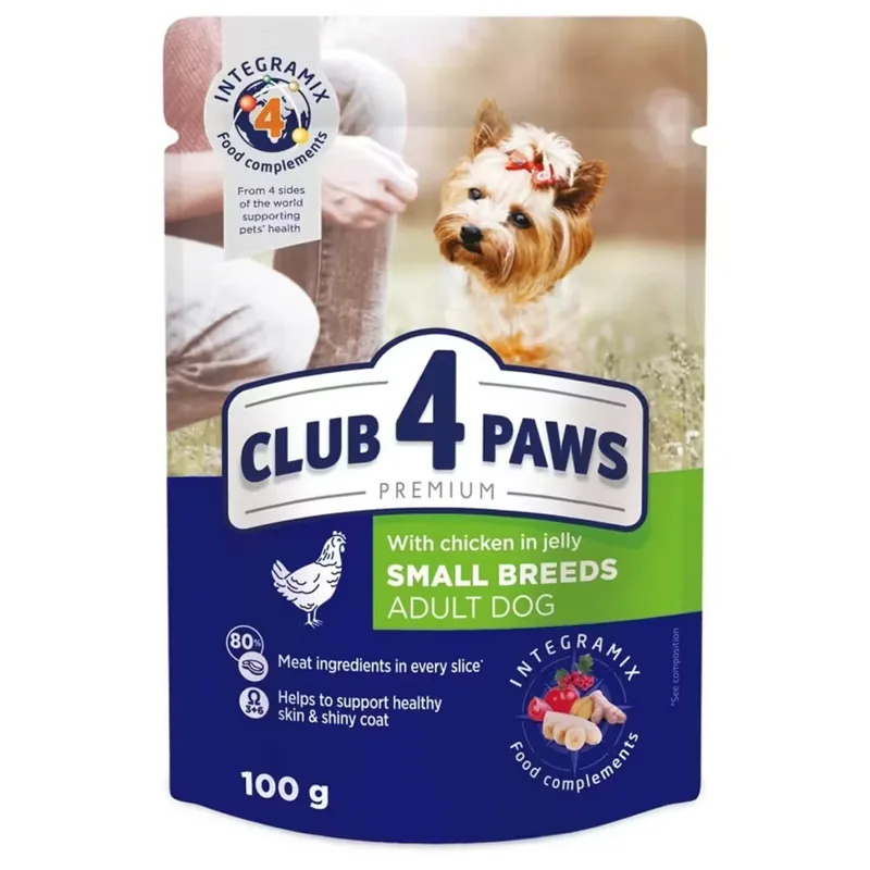 Hrana Umeda pentru Caini Club 4 Paws Adult Mini Pui 100g