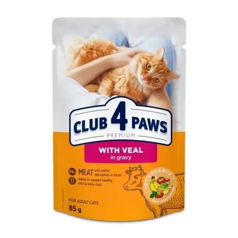 Hrana Umeda Club 4 Paws Vitel Pisici Adulte 85g