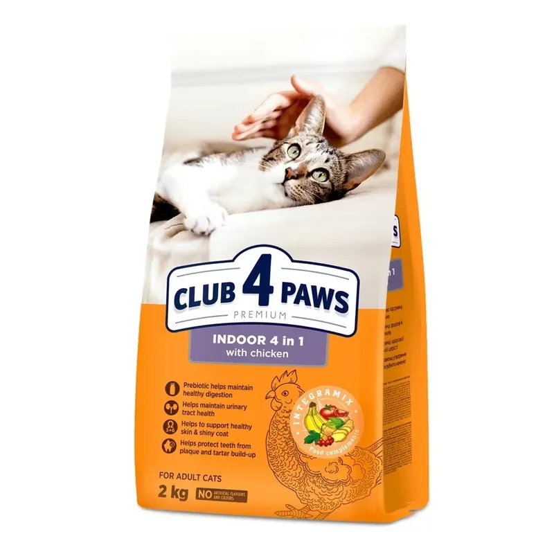 Hrana Uscata Pisici Club 4 Paws Cat Indoor Pui 2kg