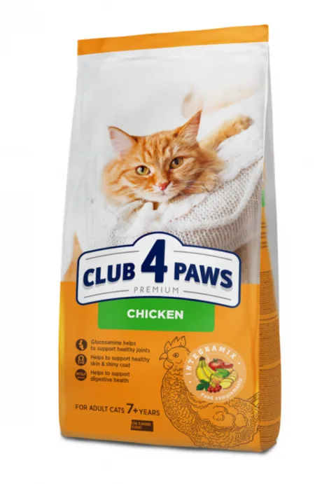 Hrana Uscata Pentru Pisici Club 4 Paws Adult 7+ Pui 900g