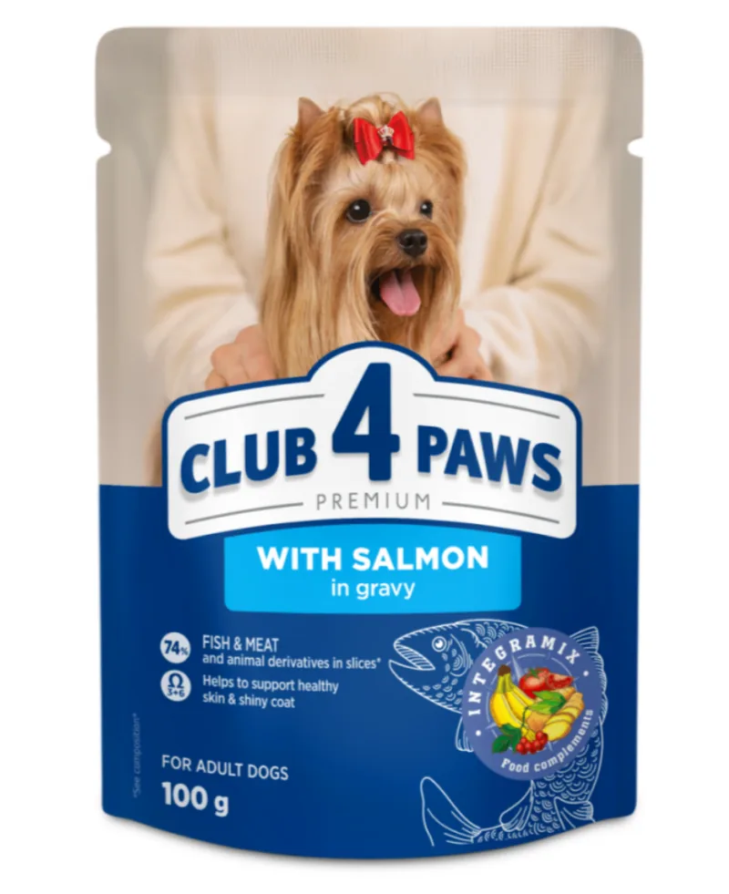 Plic Hrana Umeda Caini Club 4 Paws Somon 100g