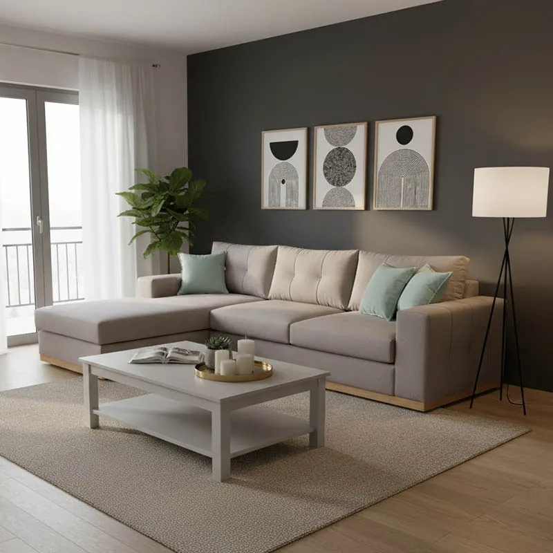 Coltar Dreapta Boston Elephant Ciel 280x225x95cm