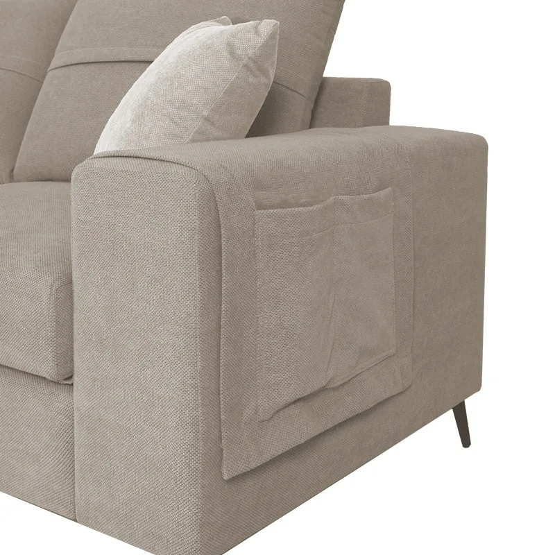 Coltar Dreapta Montana Gri-Bej cu Perne Gri Deschis 275x215x93cm - imagine 2