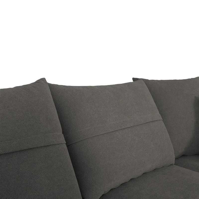 Coltar Dreapta Montana Tesatura Gri Perne Gri Deschis 275x215x93cm - imagine 3