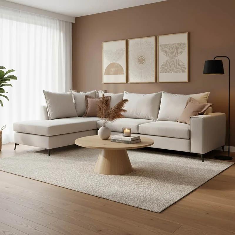 Coltar Dreapta Pako World Boston Crem Mocha 290x235x95cm