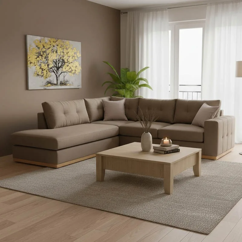 Coltar Dreapta Pako World Boston Mocha Crem Natural 280x225x95cm